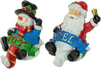 Northlight Santa Noel and Snowman Joy Glitter Christmas Stocking Holders - 5" - Set of 2 - Image 5