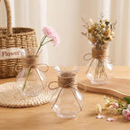 12 Pack 5.7" Plastic Small Vases for Centerpieces with Jute Twine, Plastic Bud Vase Bulk, Flower Vases Bulk Hyacinth Avocado Growing Vases for Wedding Living Room Table Decorations - Image 6