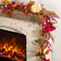 BLOSMON Fall Garland for Mantle with Flower, 6ft, Fall Decorations for Home by Blosmon