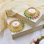 IGH Pack of 15 Indian Decorative Tea Light Candle Holders Traditional Handmade Diya Lamp for Pooja, Diwali Decoration and Festival Gifts for Home - Image 6