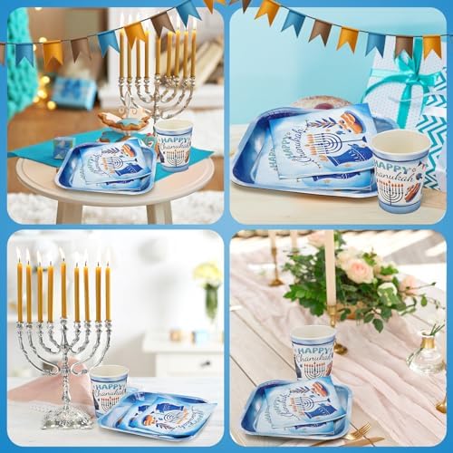 Ziliny 25 Set Hanukkah Party Supplies Chanukah Paper Goods, Square - Image 5