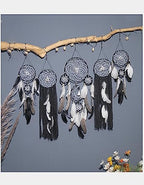 5 Pack Moon Phase Dreamcatcher Set Boho Wall Decor, Boho Macrame Wall Hanging Dream Catchers, for Home, Bedroom, Living Room, Witchy Gifts (Camel) - Image 3