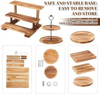 Roowest Set of 6 Rustic Wood Dessert Table Display Set - Cake Stands, Tiered Cupcake Tower & Serving Trays for Wedding, Baby Shower, Tea Party - Image 5