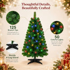 XXYYZZ 3FT Pre-lit Artificial Christmas Tree with 50 LED Lights （11 Modes） - Image 3