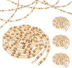 4 Pcs Christmas Tree Wood Bead Garland, 18 ft Each, Gold Wood Color by Loetere