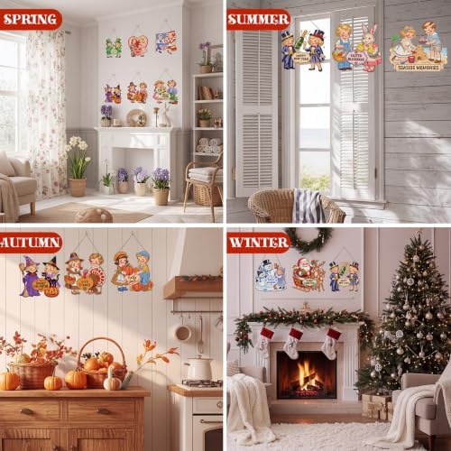 Cinnvoice Seasonal Diamond Art Hanging Kit,12 Pcs,Retro - Image 4