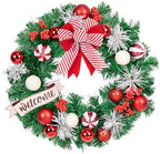 Christmas Wreaths for Front Door Decor Flower, 20" Peppermint by Culudea
