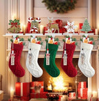 Christmas Stocking Holders for Mantel Set of 5 Reindeer Snowflake Tree Bell Candycane Metal Standing Stocking Hook Silver Sturdy Stockings Hanger for Fireplace Decoration (Set of 5) - Image 5