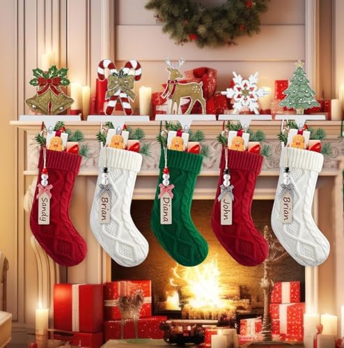 Christmas Stocking Holders for Mantel Set of 5 Reindeer Snowflake Tree Bell Candycane Metal Standing Stocking Hook Silver Sturdy Stockings Hanger for Fireplace Decoration (Set of 5) - Image 5