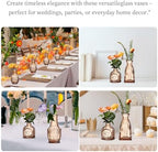 Glass Bud Vases Set of 64 - Amber Assorted Small Mini Glass Vases for Flowers, Crystal Vintage Vase Set, Bulk Centerpieces for Table Décor, Wedding, Home and Events (Amber, 64 Pcs) - Image 2