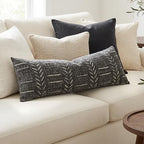 BlissBlush Long Lumbar Pillow Cover 14x36 for Bed, Soft Woven Chenille Textured Decorative Pillow Cover for Bedroom Couch Sofa, Farmhouse Boho Accent Cushion Cover, Charcoal Gray - Image 5