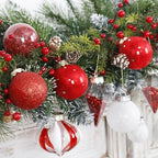 34PCS Red/White Christmas Ball Ornaments Set for Tree Decorations - Image 6