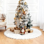iMucci 60Inch Large Wool Fur Christmas Tree Skirt Extra Large Tree Skirt Plush White Christmas Tree Skirt for New Year Holiday Xmas Home Party Decor - Image 6