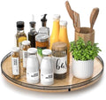 AMH 18-Inch Extra Large Farmhouse Oak Lazy Susan Organizer by AMH