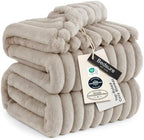 Bedsure Soft King Size Blankets for Bed Beige 108"x90" by BEDSURE