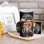 Flameless Candles LED American Flag Decorative Candles Eagle Flag Battery Operated Ornage Flickering Candles with 18-Key Remote Timer Pillar for Home Living Room Party Table Decorations - Image 4