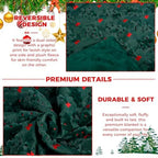 Christmas Decorations Throw Blanket for Couch – 50"x60" Green 3D Embroidered Christmas Tree Blanket, Soft Cozy Faux Fur Flannel Blankets, Warm Blanket for Sofa Bed Living Room Holiday Decor Gifts - Image 5