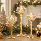 12Pcs Gold Crystal Candle Holders, Tall Bling Bowl Candelabra Centerpiece - Image 6