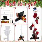Cinnvoice Christmas Stocking Holder Wooden Xmas Snowman Freestanding Stand - Image 3
