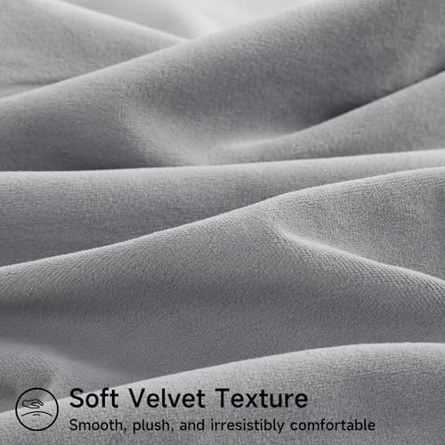 Mecatny Velvet Decorative Throw Pillow Covers 20x20 Set of 4 Grey/Beige - Image 3