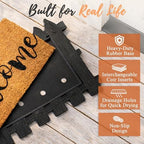 Autumn Alley Interchangeable Welcome Mat Set – Farmhouse Door Mat with Rubber Base & 4 Seasonal Coir Inserts – Swap Designs for Every Season – 18x30 Outdoor Front Porch Mat - Image 6