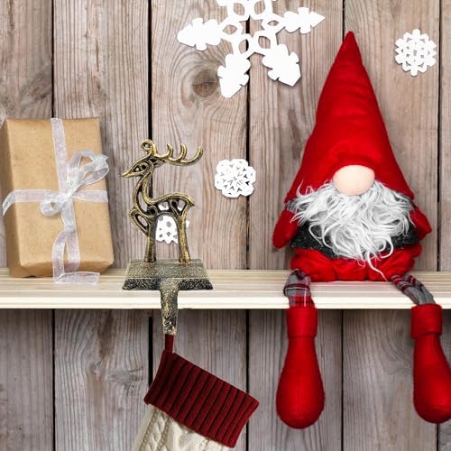 4 Pieces Reindeer Christmas Stocking Holder Christmas Hooks Skid Mantel Hooks Hanger for Fireplace Free Standing Christmas Decorations - Image 7