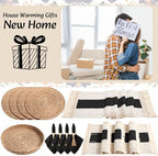 4 Sets Boho Table Runner and Woven Round Placemats Set, Black, 12x72 - Image 6