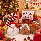 Geelin 5 Pcs Christmas Throw Pillows, Santa Candy Gingerbread FA La La - Image 2