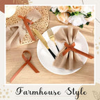 LemonRoad 50 Pcs Brown Leather Napkin Ring for Fall Thanksgiving Party - Image 2