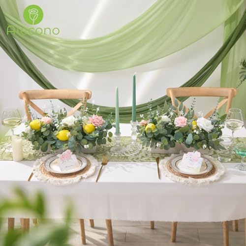 Alecono 200pcs Mixed Eucalyptus Leaves Stems Bulk, 4 Kinds Artificial Greenery Stems Faux Sliver Dollar Fake Greenery for Centerpieces Wedding DIY Bouquets Floral Arrangement Party Decor - Image 2