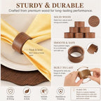 Havawish 24 Pcs 13" Wooden Textured Charger Plates with Napkin Ring, Brown - Image 3