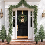 Christmas Garland 9FT Decorations Real Touch Cedar Cypress Pine Greenery Artificial Green Christmas Garland for Mantle, Fireplace, Table, Stairs, Door, Porch, Indoor Outdoor Decorations - Image 6