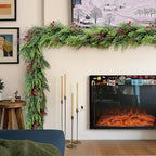 ENVEN Faux Cedar Christmas Garland with Red Berries & Pine Cones – Full Faux Winter Greenery for Holiday Mantel, Staircase, Doorway, Indoor Outdoor Christmas Décor (9FT) - Image 3