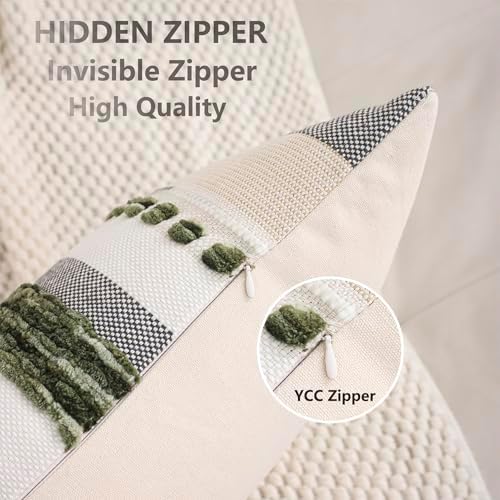 Dark Green Boho Lumbar Throw Pillow Cover 14x36 - Image 3