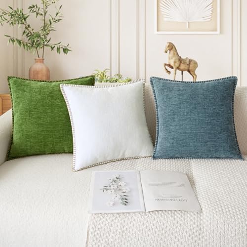 CaliTime Decorative Couch Throw Pillow Covers 24 X 24 Inches Smoke Blue - Image 5