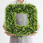 24 Inch Large Boxwood Wreath with White Berries, Spring Summer Artificial Green Wreaths for Front Door Farmhous Wedding Window Hanging Wall All Year Round Indoor & Outdoor - Image 2