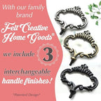 2 Tiered Tray Wooden Serving Stand by Felt Creative Home Goods. Small Beaded Tray for Home Decor Display Farmhouse Country Decoration Kitchen or Dining. Includes 3 Finial Custom Handles (Black) - Image 2