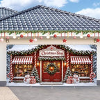 7x16FT Christmas Shop Garage Door Cover Decorations Merry Christmas Garage Door Banner for Outdoor Indoor Christmas Decorations Party Photography Backdrop by ANNAQUEEN