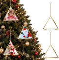 Qunclay 6 Pcs 5" Christmas Brass Picture Frame Ornaments Xmas Metal Double Glass Hanging Photo Frame with Metal Chain for Christmas Tree Decorations(Gold, Triangle) by Qunclay