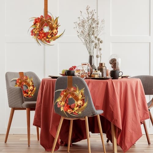 Hoteam 4 Pcs 9 Inch Small Fall Wreath for Cabinet Mini Fall Wreath - Image 5