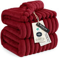 Bedsure Soft Queen Size Blanket for Bed Red 90"x90" by BEDSURE