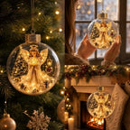 12PCS Glowing Christmas Ornaments - Mini Gold Light-Up Christmas Ball Ornaments - Christmas Tree Ornament with Warm LED Light for Tree Mantel, Holiday Scene Decoration & Gift - Image 5