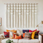 Macrame Wall Hanging Ball Boho Wall Decor Fiber Art Handmade 47"W*32"L by FLBER