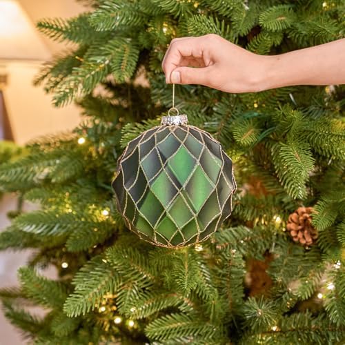 JORNOY Christmas Balls Ornaments Set, 6 inch/150mm Extra Large Shatterproof Plastic Hanging Bulbs for Xmas Tree Decorations Holiday Party with String, 4 Pack-Earth Tone - Image 2