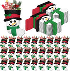 Geyoga 48 Pcs Black White Mini Christmas Stockings, Snowman Stockings Bulk by Geyoga