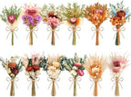 12/24PCS Handmade Dried Flower Bouquet with Stems Natural Dried Wildflowers 7.5” Mini Dry Flowers for Vase Farmhouse Decor, Wedding Styling, Photography Props, Gift DIY(12pcs, Gerbera Daisy) by Unknown