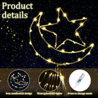 Glooglitter Ramadan Mubarak Eid Moon Star Lights Outdoor Decor 11.5ft Warm LED Waterfall Lights Extension Cord USB Powered for Tree Outside Yard Garden Patio Wall Porch Decorations - Image 2