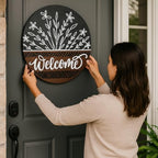 Wood front door sign Wood sign Home decor Welcome sign Sign for front door House warming gift Wedding gift (DS016-Wildflower 1.0, 30" Width) - Image 5