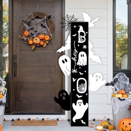 47" Double Side Fall Porch Sign Halloween Boo Porch Decor - Image 4