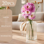 Glass Bud Vases Set of 20, 4.7 Inch Clear Ribbed Bud Vases for Centerpieces - Image 2
